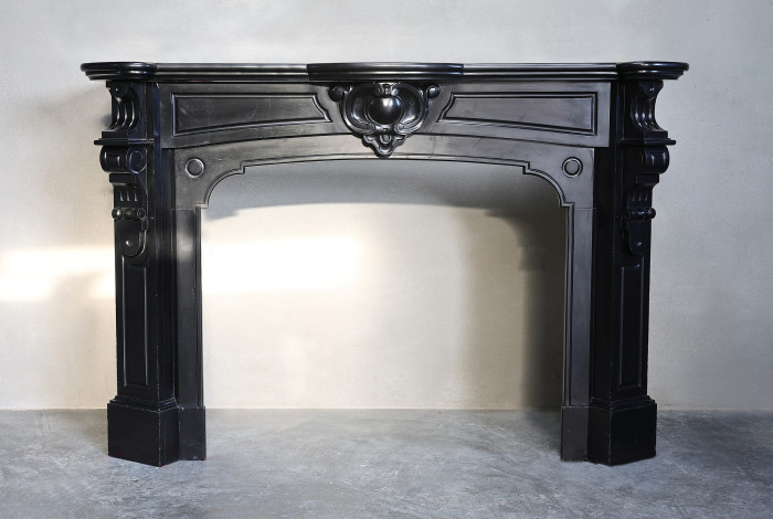 Antique marble mantle