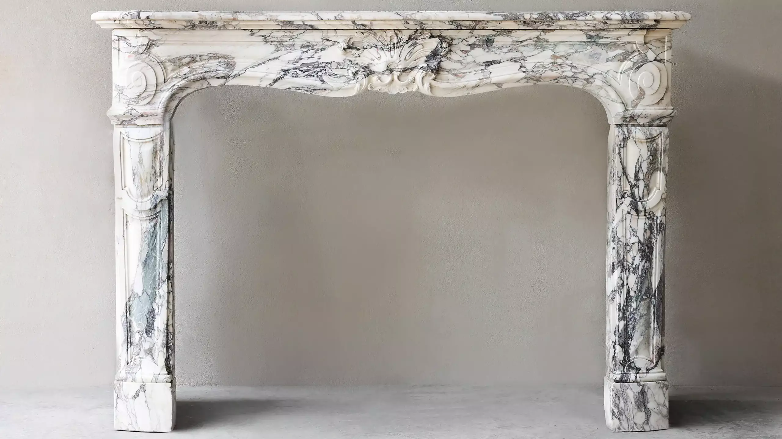 Antique fireplace | violet marble | 19th century | Louis XV