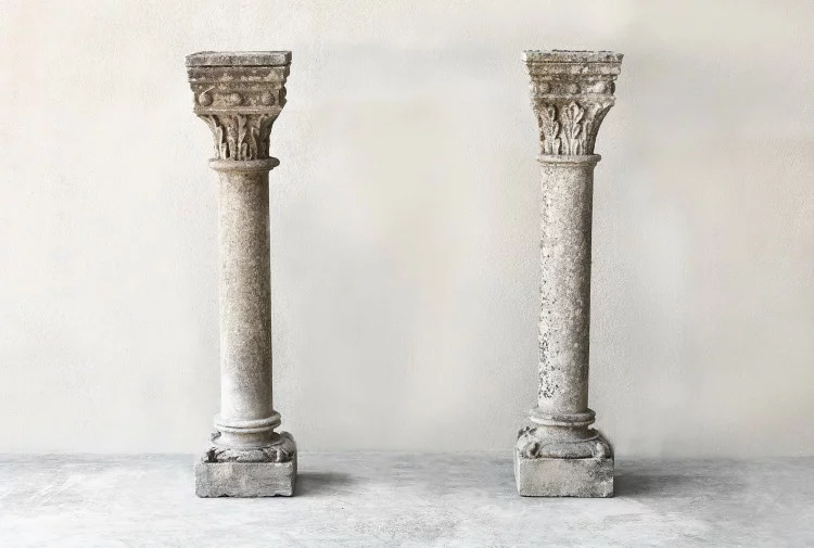 Antique sets of pillars