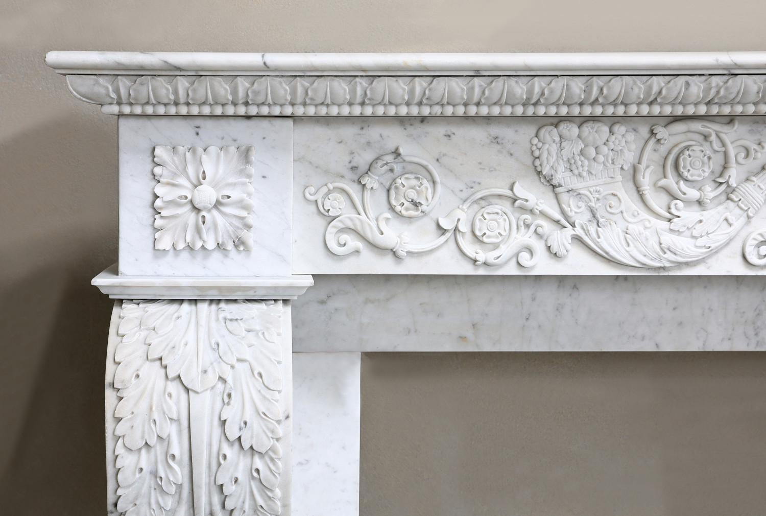 Carrara marble mantle