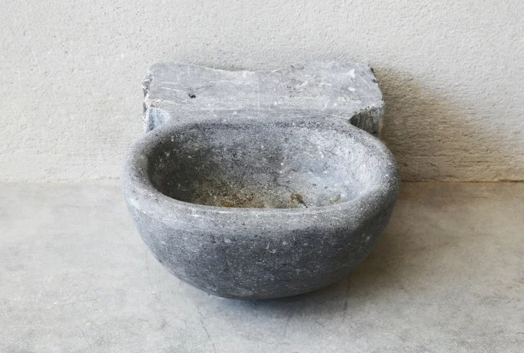 antique holy water bowl