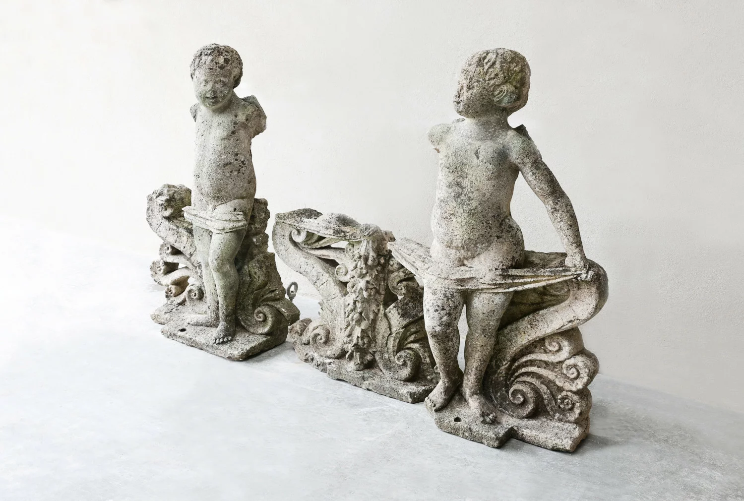 old statues of french limestone