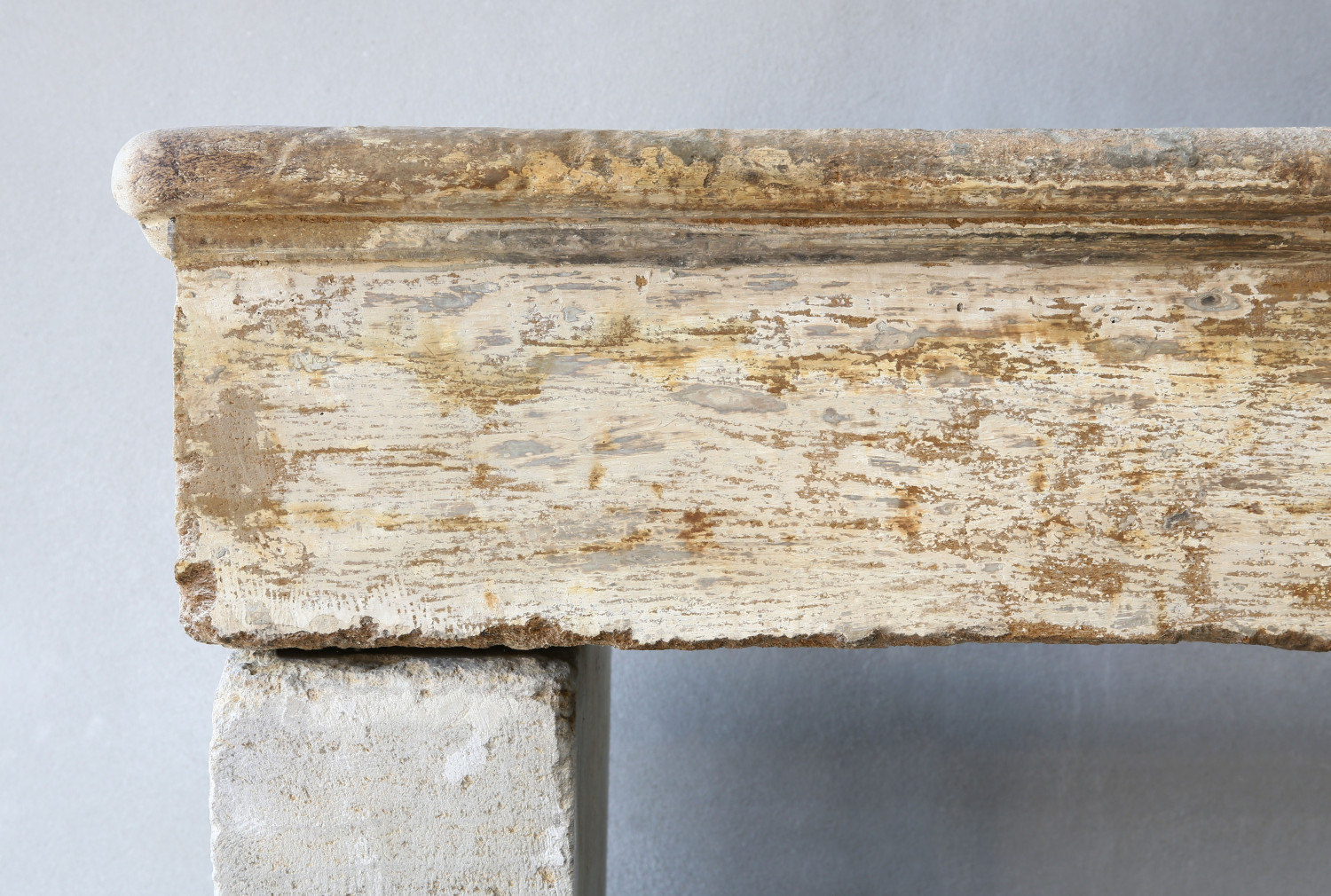 old french fireplace of limestone