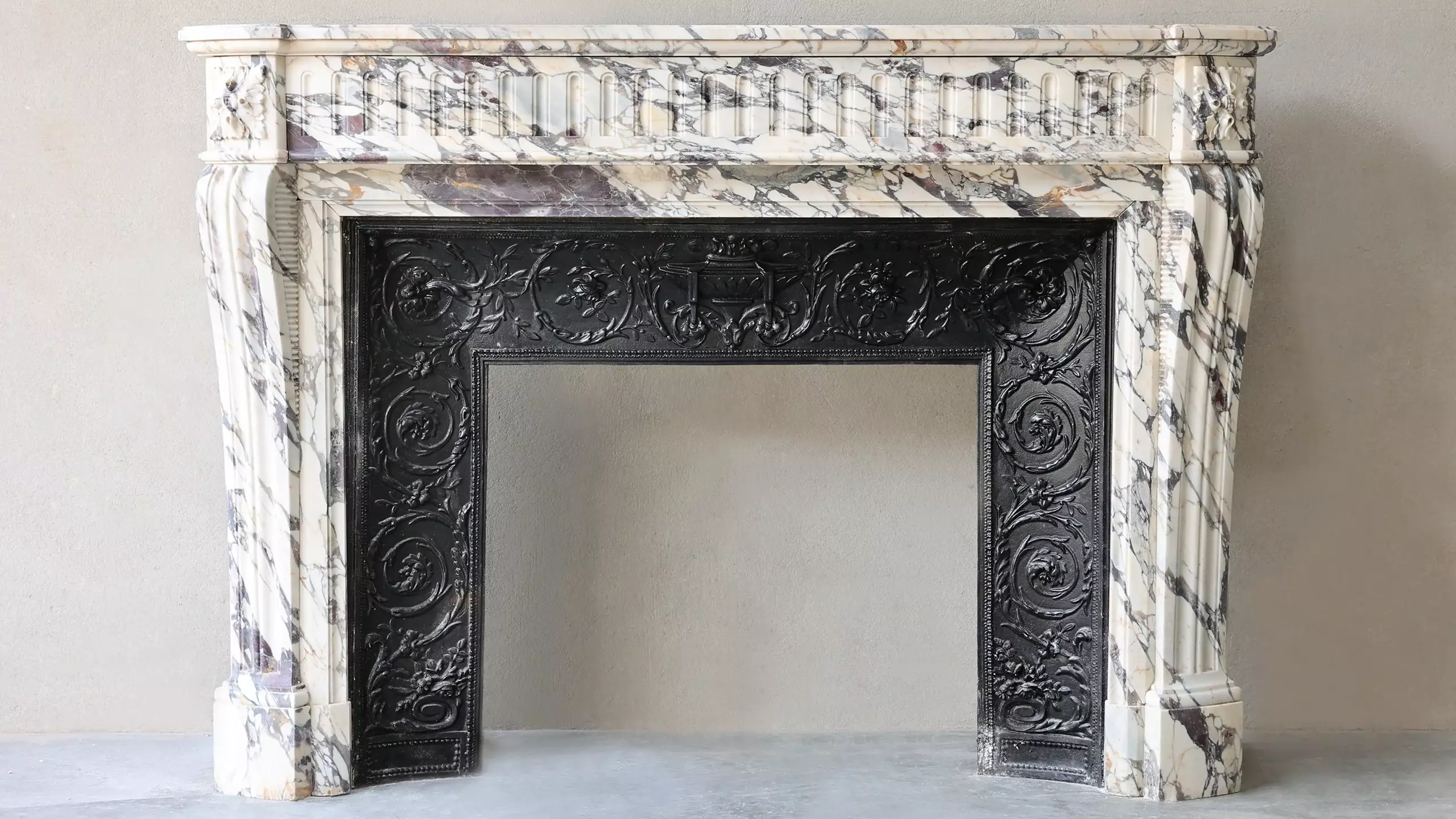 Antique mantelpiece | Breche Violetta marble | 19th century | Louis XVI