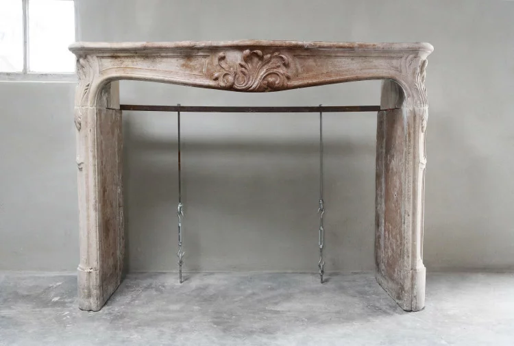 antique mantelpiece of marble stone