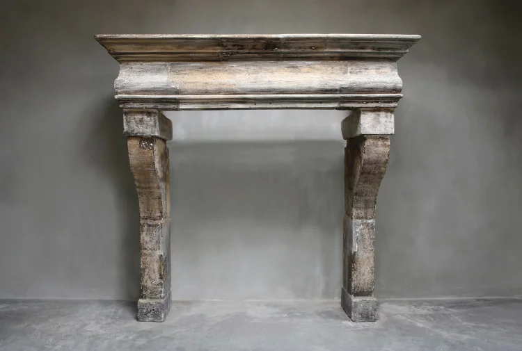 Antique french castle fireplace