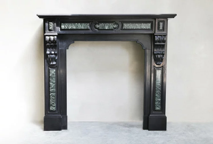 Antique marble mantle