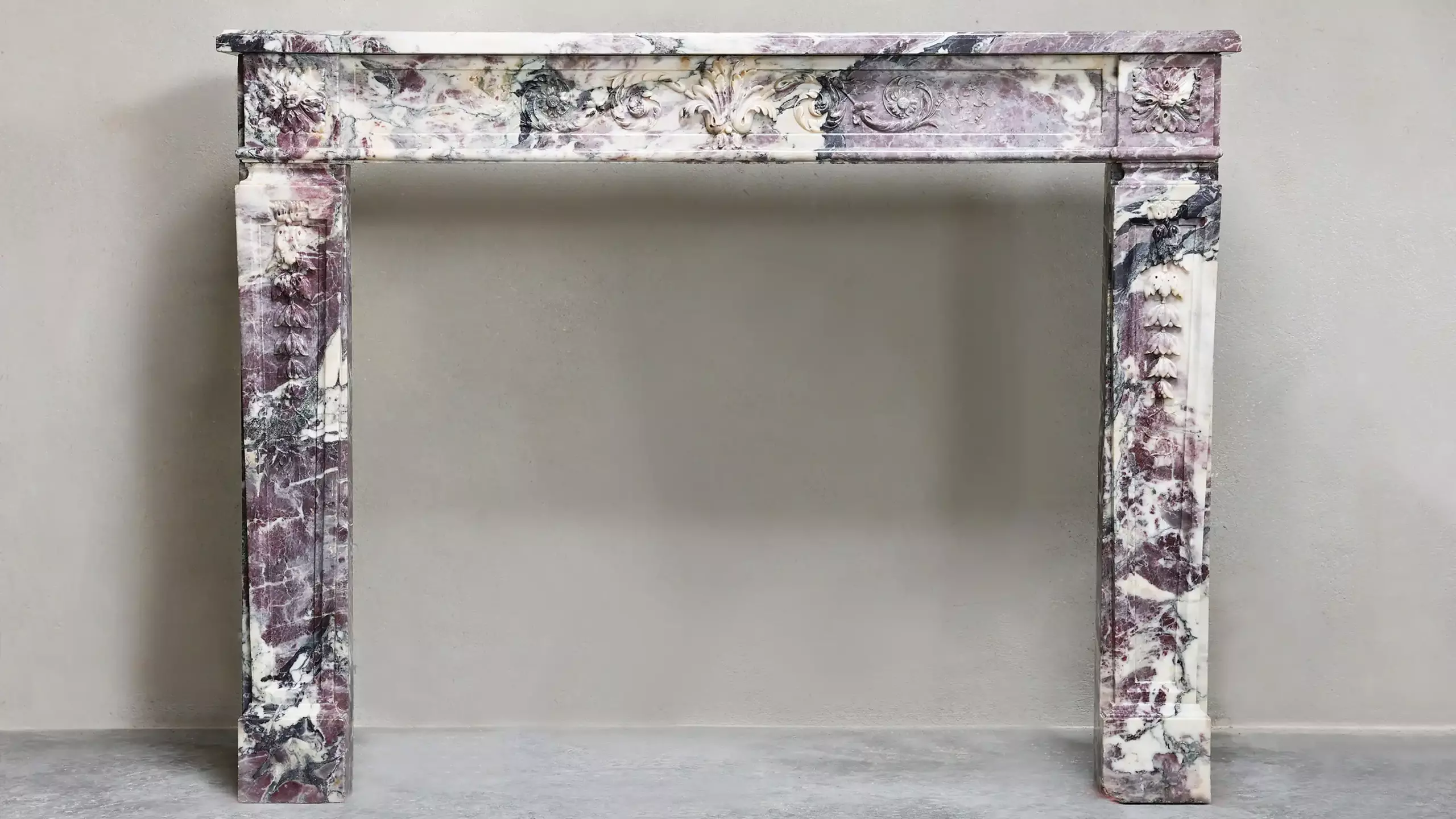Antique fireplace | Fleur de Peche marble | Louis XVI | 19th century