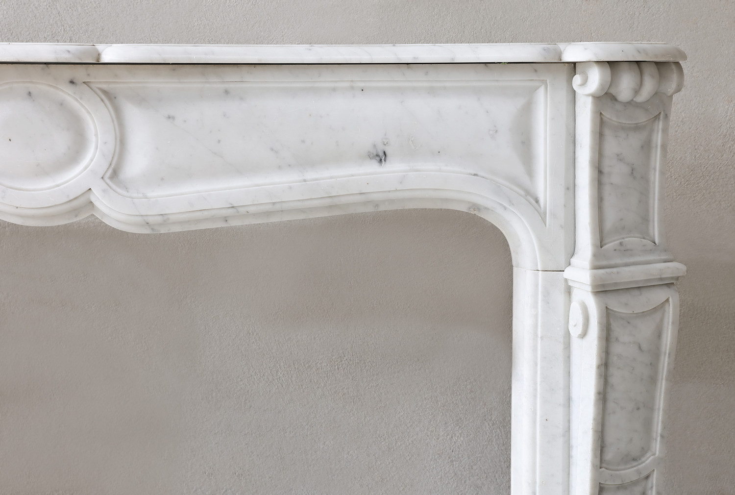 Carrara marble mantle
