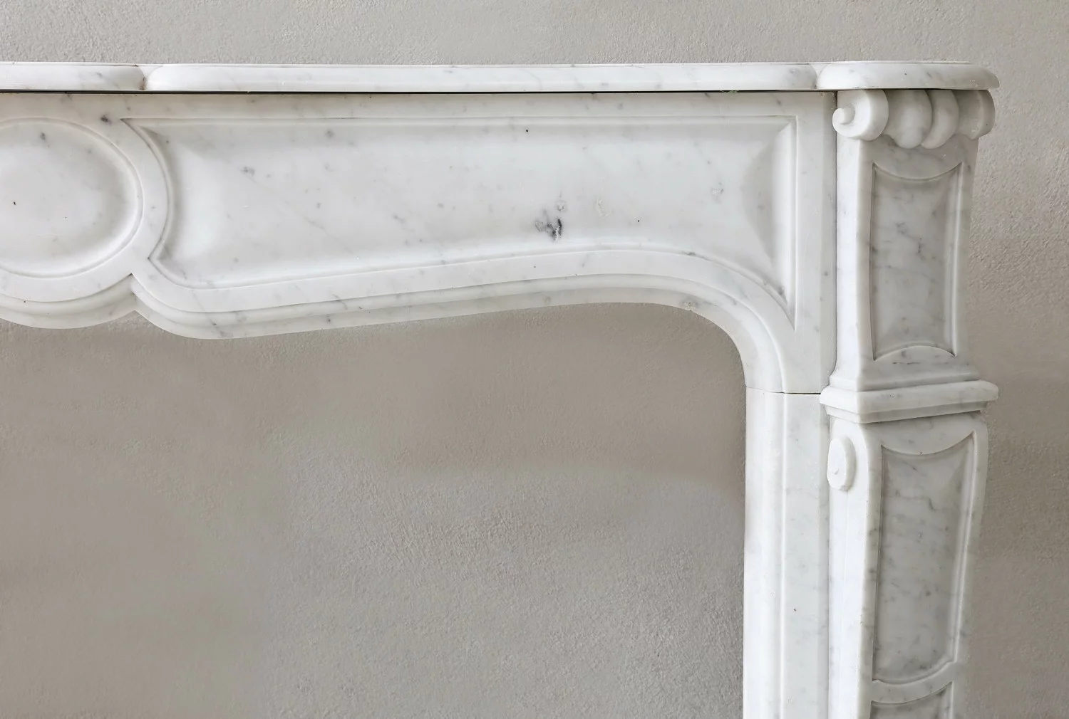 Carrara marble mantle