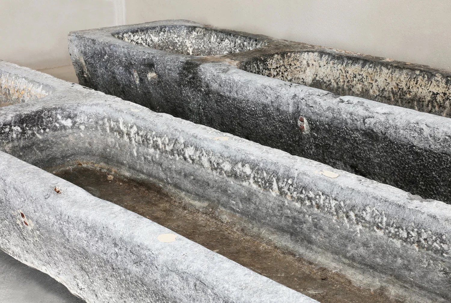 old set of belgian bluestone troughs