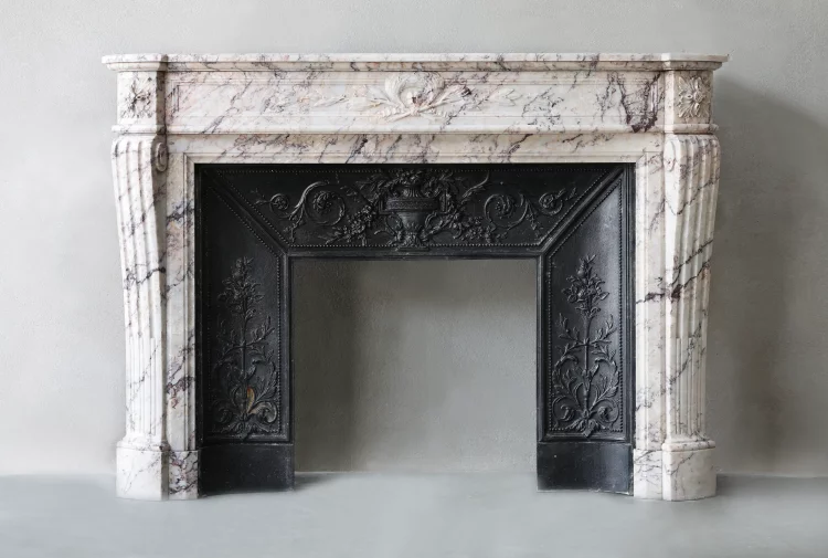 Escalette marble fireplace