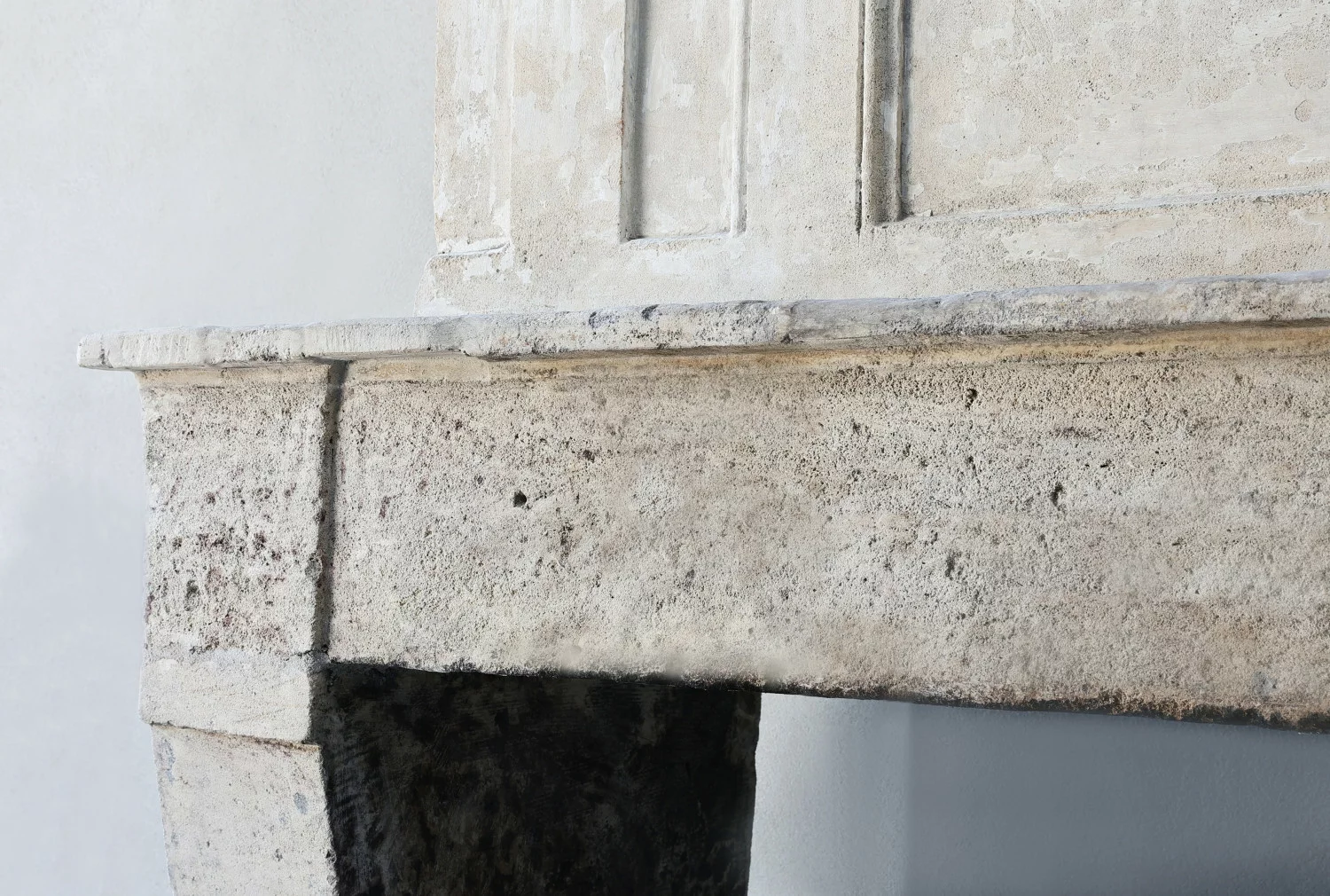 fireplace of french limestone