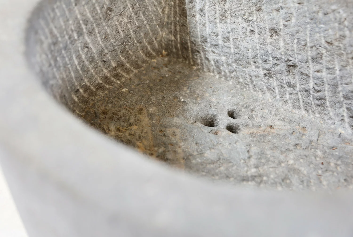 old wash basin of belgian bluestone