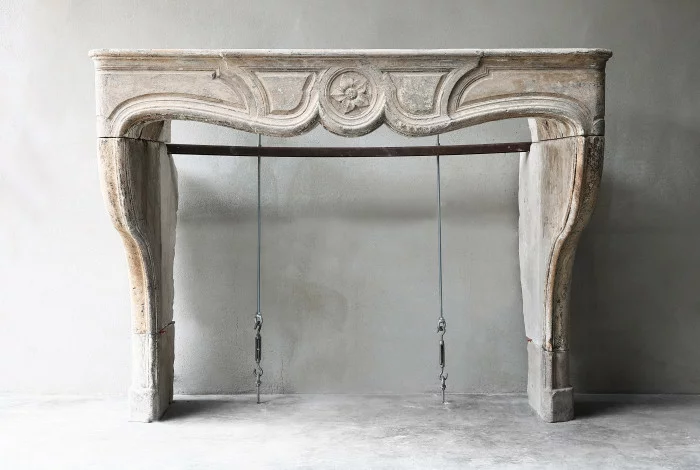 Antique mantle of limestone