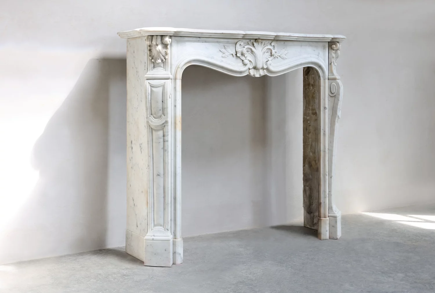 Carrara marble fireplace