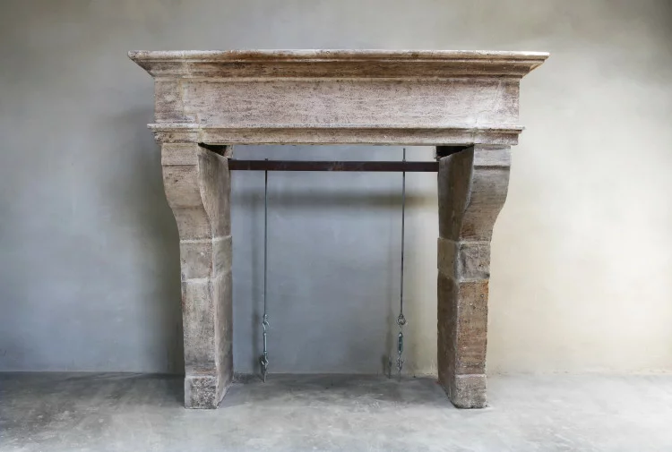 Antique french castle fireplace
