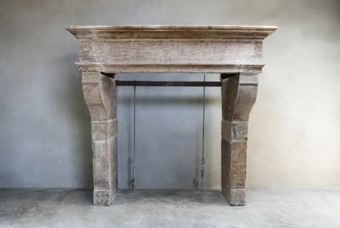 Antique french castle fireplace