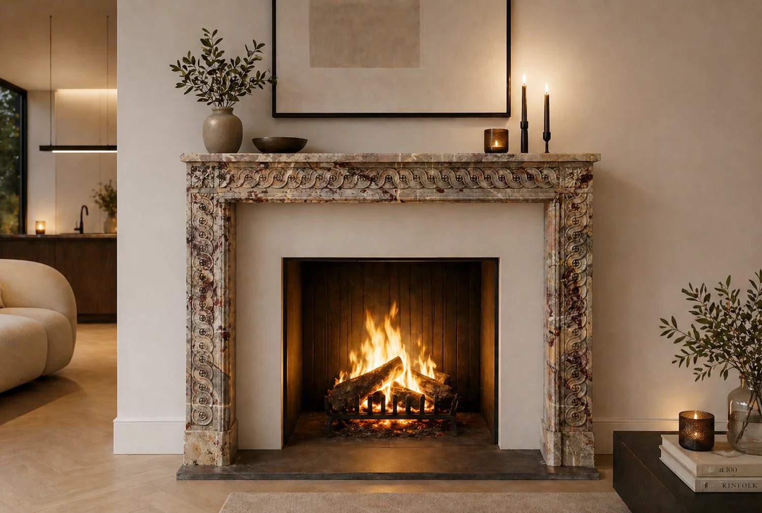 antique marble fireplace